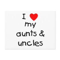 I Love My Aunts & Uncles postcards