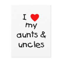 I Love My Aunts & Uncles postcards