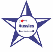 I Love My Aussies (Multiple Dogs) Ornament photo sculptures