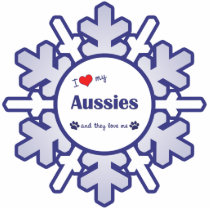 I Love My Aussies (Multiple Dogs) Ornament photo sculptures