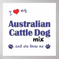 I Love My Australian Cattle Dog Mix (She) Poster