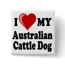 I Love My Australian Cattle Dog Pinback Buttons