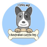 I Love My Australian Cattle Dog Round Stickers