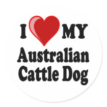 I Love My Australian Cattle Dog Stickers