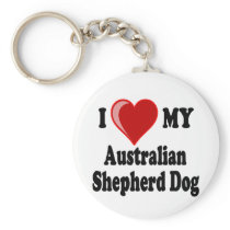 I Love My Australian Shepherd Dog Keychains