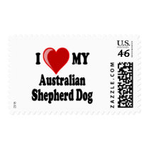 I Love My Australian Shepherd Dog Postage Stamps