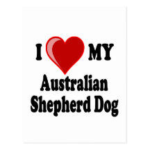 I Love My Australian Shepherd Dog Postcards