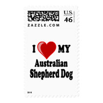 I Love My Australian Shepherd Dog Stamp