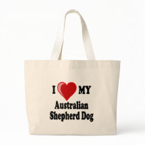I Love My Australian Shepherd Dog Tote Bags
