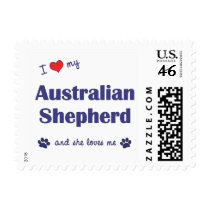 I Love My Australian Shepherd (Female Dog) Postage