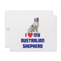 I Love My Australian Shepherd Custom Invitation