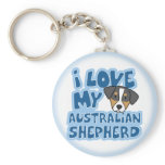 I Love My Australian Shepherd Keychain