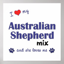 I Love My Australian Shepherd Mix (She) Poster