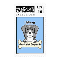 I Love My Australian Shepherd Postage Stamps