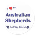 I Love My Australian Shepherds (Many Dogs) stickers