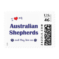 I Love My Australian Shepherds (Multiple Dogs) Postage