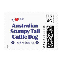 I Love My Australian Stumpy Tail Cattle Dog (Male) Stamps