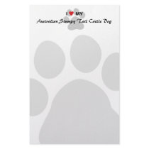 I Love My Australian Stumpy Tail Cattle Dog Customized Stationery
