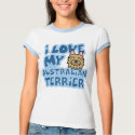 I Love My Australian Terrier Ladies Ringer T-Shirt by MenagerieMayhem I Love My Australian Terrier Ladies Ringer T-Shirt
