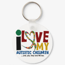 I Love My Autistic Children 2 AUTISM AWARENESS keychains