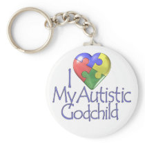I Love My Autistic Godchild Key Chains
