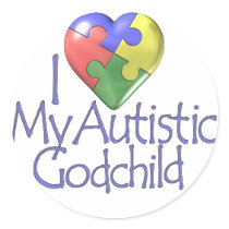 I Love My Autistic Godchild Stickers