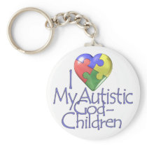 I Love My Autistic GodChildren Key Chain