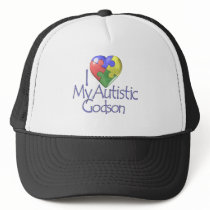 I Love My Autistic Godson Trucker Hats