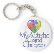 i Love My Autistic Grandchildren Keychains