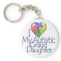 I Love My Autistic Granddaughter Keychain