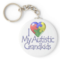 I Love My Autistic Grandkids Keychains
