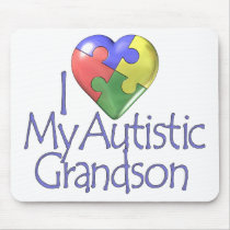 I Love My Autistic Grandson mousepads by wolfmama I Love My Autistic Grandson mousepads