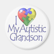 I Love My Autistic Grandson Refrigerator Magnets
