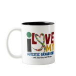 I Love My Autistic Grandsons 2 AUTISM AWARENESS Coffee Mug