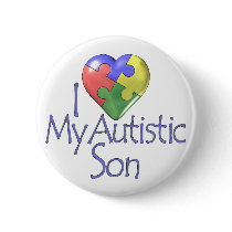i Love My Autistic Son Button