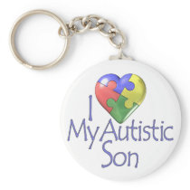 i Love My Autistic Son Key Chain