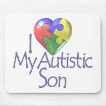 i Love My Autistic Son Mouse Mats