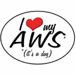 I Love My AWS (It's a Dog) Photo Cutouts