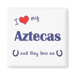 I Love My Aztecas (Multiple Horses) Magnets