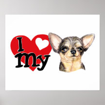 I Love My B&T Chihuahua Posters