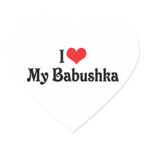 I Love My Babushka Sticker