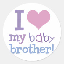 I Love My Baby Brother Round Sticker