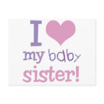 I Love My Baby Sister Kids T-Shirts & Gifts postcards