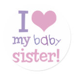 I Love My Baby Sister Kids T-Shirts & Gifts stickers