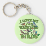 I Love My Backyard Birds Basic Keychain