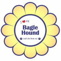 I Love My Bagle Hound (Female Dog) Photo Sculptures