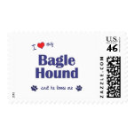 I Love My Bagle Hound (Male Dog) Postage Stamp