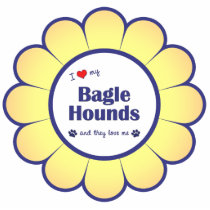 I Love My Bagle Hounds (Multiple Dogs) Photo Cut Out