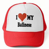 I Love My Balinese Cat Gifts and Apparel Mesh Hat