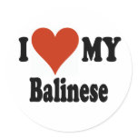 I Love My Balinese Cat Merchandise Sticker